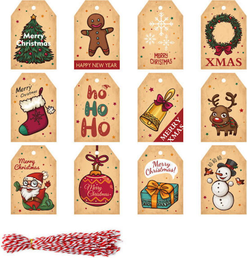 Julesortering av kort, gratulasjonskort med konvolutter, blanke notatkort for de fleste anledninger