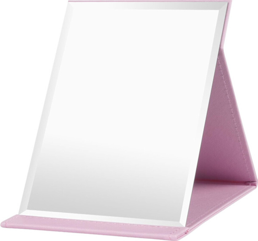 1 STK Sammenleggbart Bordplate Speil med PU Lær Sminkespeil, Bærbart Reisespeil, Sammenleggbart Speil med Stativ Bærbart