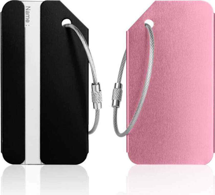 Koffertmerker, 2 stk. bagasjemerker i aluminiumslegering, koffert ID-merkesett, håndveskemerker reisetilbehør for innsjekket bagasje