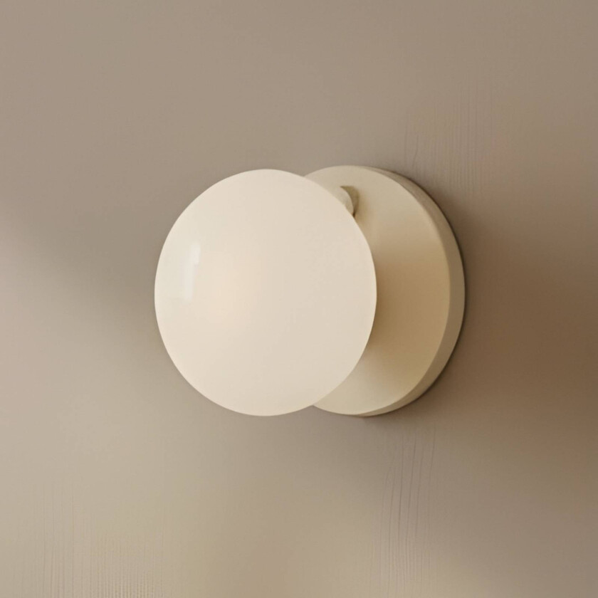 Vegglampe Flo, beige, Ø 19 cm, glass