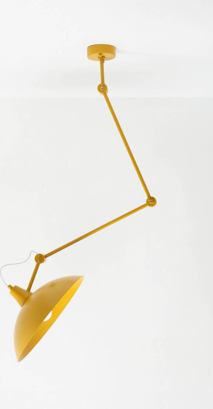 Hengelampe Melos, gul, Ø 36 cm, metall