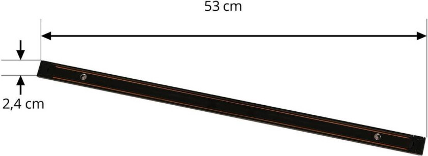 Lindby strømskinne Lumaro, svart, aluminium, lengde 53 cm