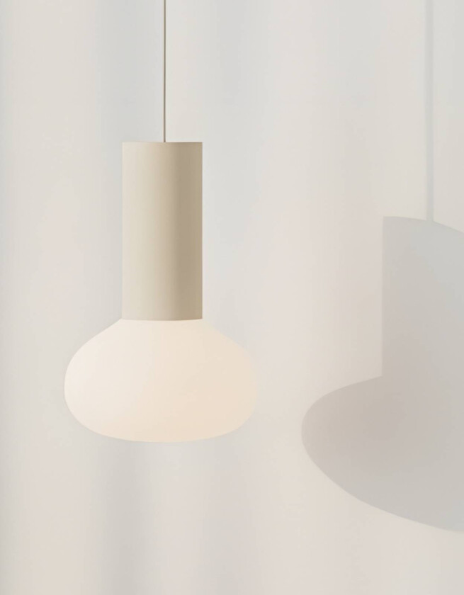 Hengelampe Flo, grå, 1 lyskilde, glass