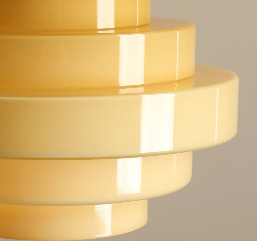 Hengelampe Filo, gul, Ø 28 cm, glass