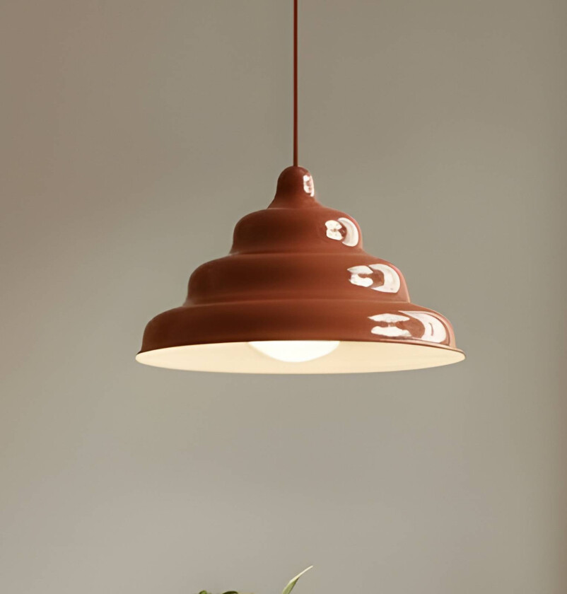 Hengelampe Fala, rød, Ø 23 cm, glass