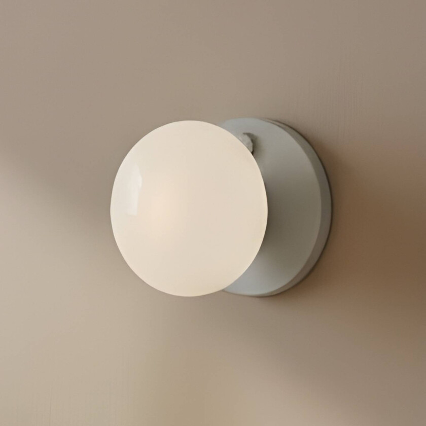 Vegglampe Flo, grå, Ø 19 cm, glass