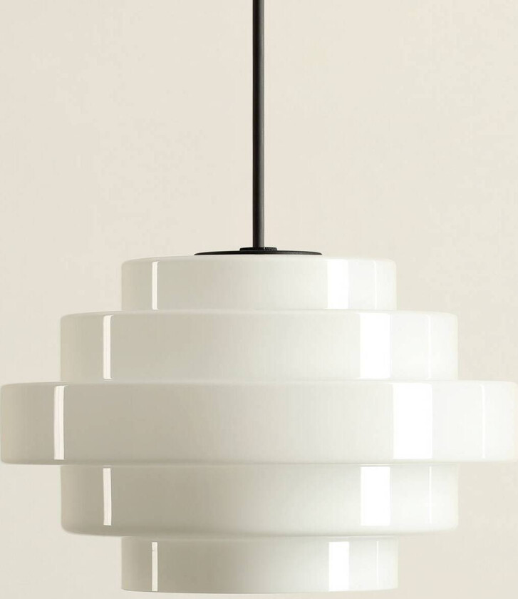 Hengelampe Filo, hvit, Ø 28 cm, glass