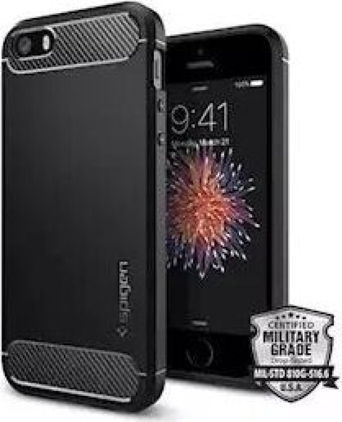 iPhone SE / 5 / 5s  Rugged Armor Deksel Svart