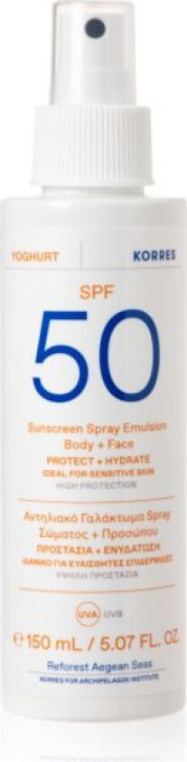 Yoghurt Sunscreen latte abbronzante in spray per viso e corpo SPF 50+ 150 ml