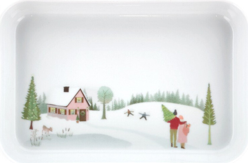 Bilde av Dish rectangular Winter 18 x 12 cm White Ovenproof porcelain