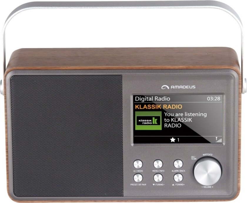 Cornetto L bærbar DAB+-radio, valnøtt