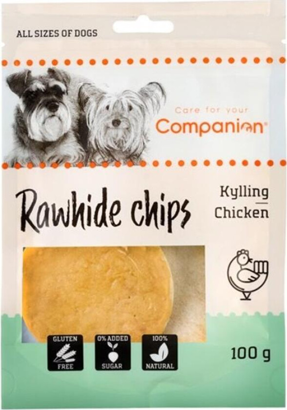Rawhide Chicken Chips Godbiter til hund 100 g