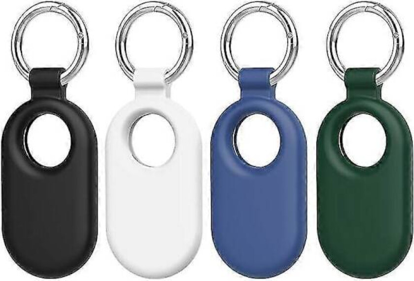 for Samsung Galaxy SmartTag2 Deksel, 4 stk Beskyttende Silikondeksel for Galaxy Smart Tag 2 med Nøkkelring for Nøkler, Lommebok, Bagasje, Kjæledyr