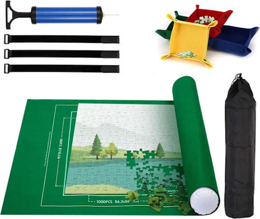 Puslespillmatte, kan holde opptil 2000 brikker, for voksne og barn