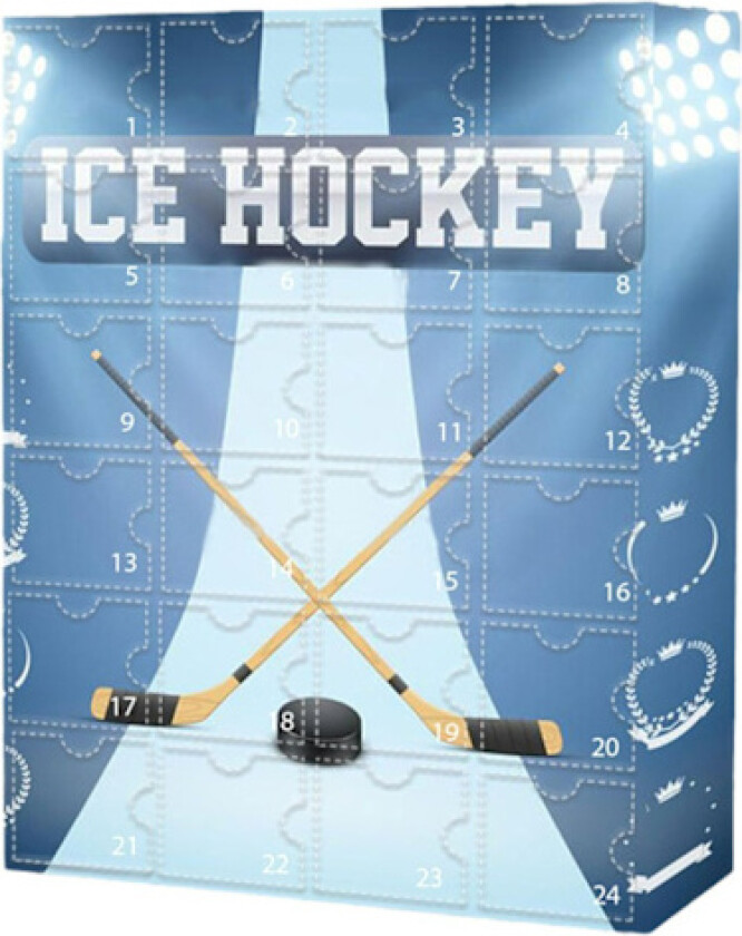 Ishockey Julekalender 2025 for barn og familie, 24 dagers nedtellingskalender til jul med samlefigurer, sportsgave
