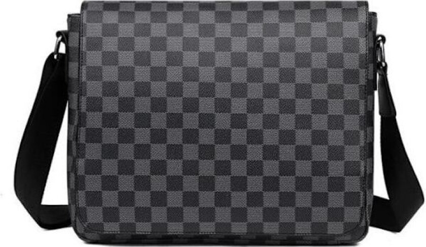 PU-Lær Crossbody Veske for Menn Svart Skulderveske-yux