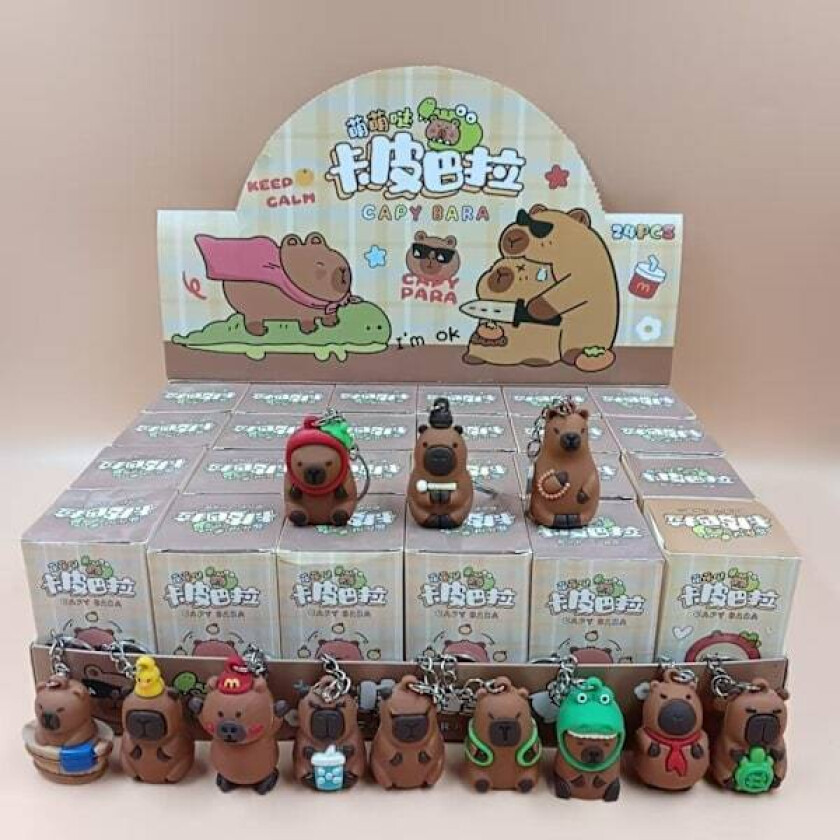 24-delt Capybara Julekalender blindboks sett Lykkeamulett ornamenter barnegaver