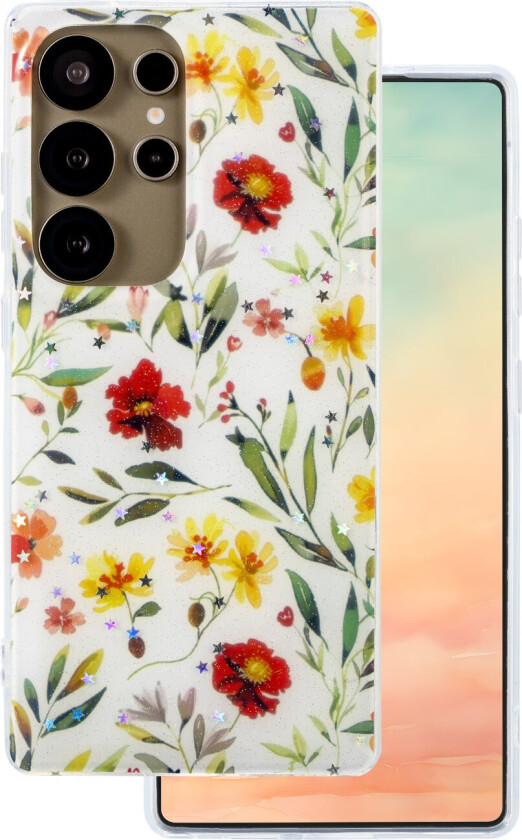 Glow Glam Deksel for Samsung Galaxy S25 Ultra - Hvit