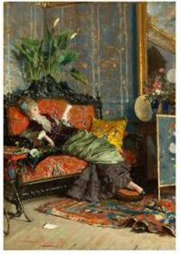 Young Woman Reading Notecard