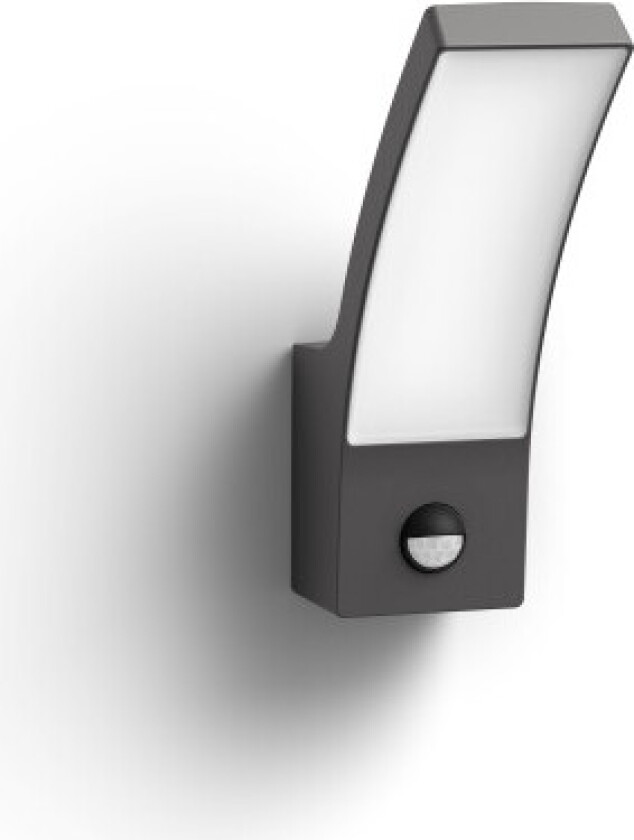 Splay Vegglampe med sensor 12W 4000K IP44, antrasitt