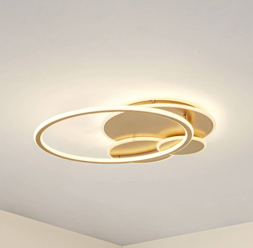 Lucande LED-taklampe Circulo, gull, 60 cm CCT, dimbar