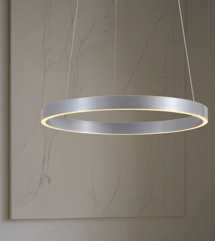 Lucande LED-hengelampe Yonam, Ø 60 cm, 1 lyskilde, aluminium, CCT