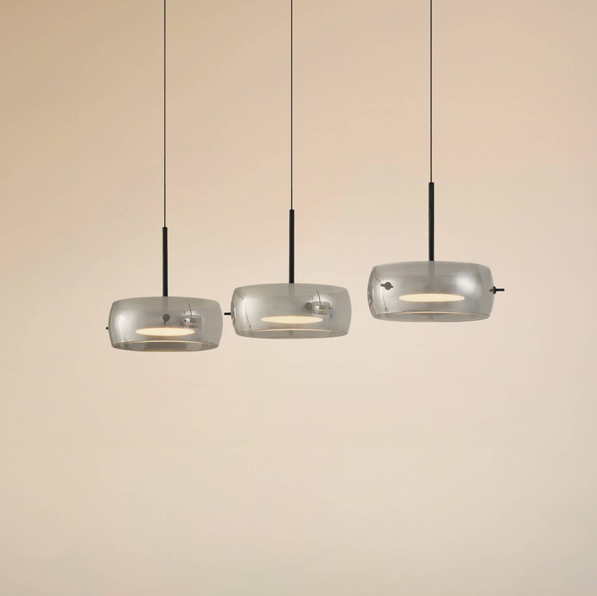 Lucande LED-hengelampe Martis, svart, 3 lyskilder, step-dimbar