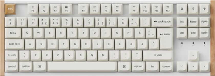 K8 HE SE Wireless Tri-Mode - Gamingtastatur - Uten numpad - Nordisk - Hvit