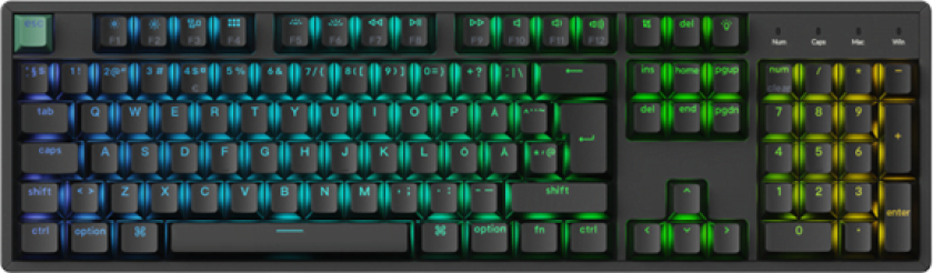 K10 HE Wireless Tri-Mode - Gamingtastatur - Nordisk - Svart