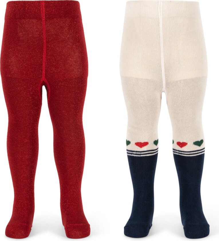 Lurex 2-pakning Tights Heart Mix Heart Mix 92/98 cm kvinne