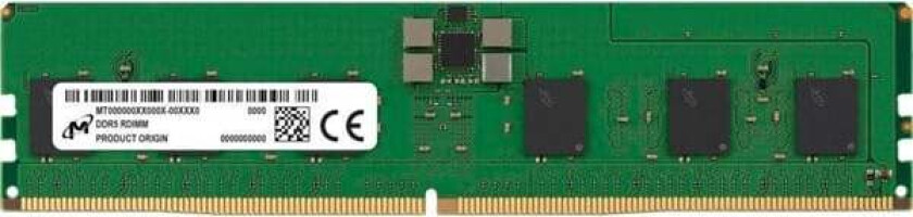 Micron DDR5-5600 Registrert/ECC - 128GB - CL46 - Single Channel (1 pcs) - Grønn