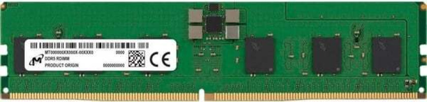 Micron DDR5-5600 Registrert med paritet/ECC - 32GB - CL46 - Single Channel (1 pcs) - Grønn