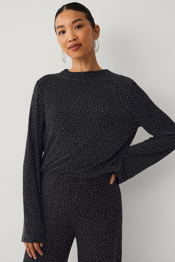 Topp med rhinstener - Svart