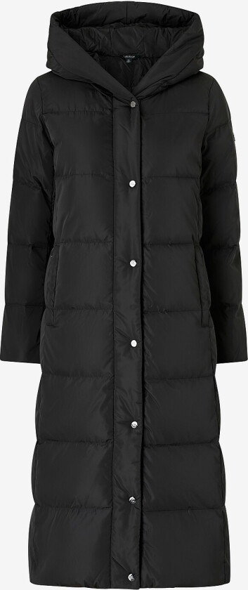 Dunfrakk Satin Finish-hooded Puffer 44" - Svart