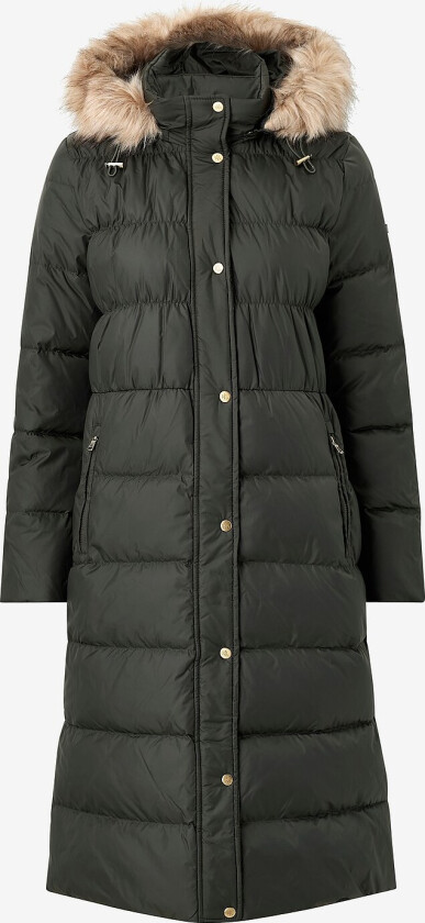 Dunfrakk Iridescent-down W FF Trim Hood - Grønn