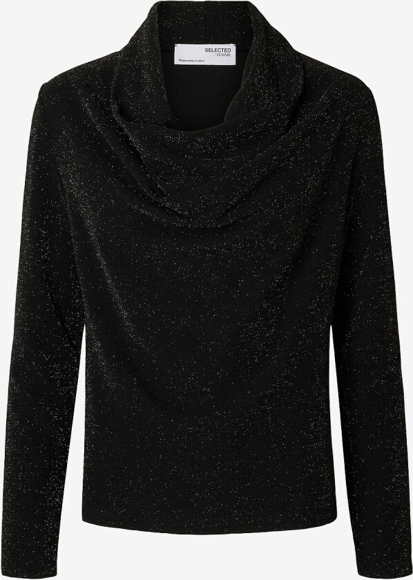 Topp slfSandra LS Cowl Neck - Svart