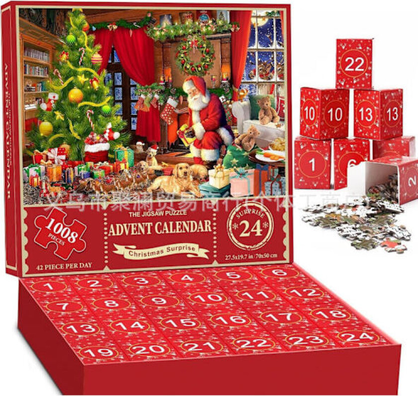 Adventskalender Puslespill 24 Dager til Jul Nedtelling Adventspuslespill