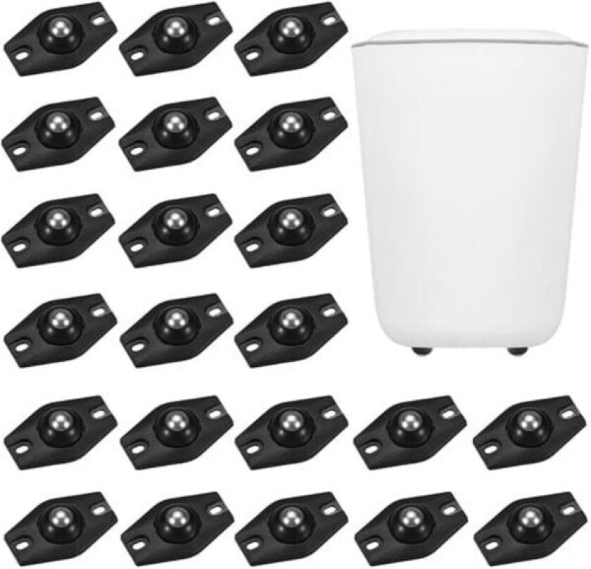 22 stk Små Hjul Mini Møbelhjul Svingbare Hjul Transfer Møbelhjul Selvklebende Mini Universalhjul for Søppelkasser Oppbevaring Små Møbler