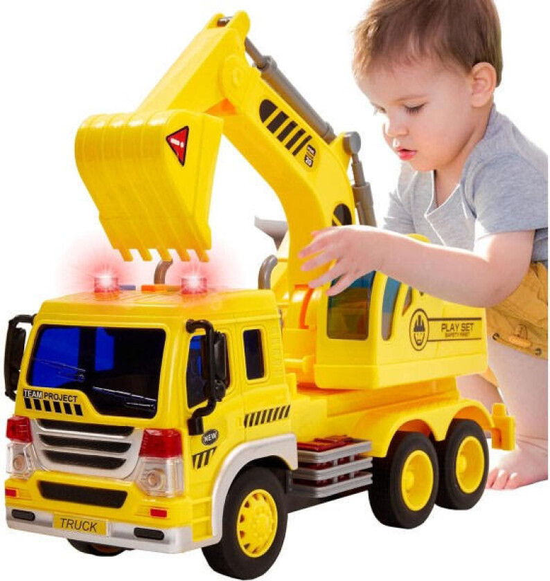 Bilde av Lastebil for barn med lyd og lys, traktor, strandleke, lastebil, gave til barn, gutt, jente 3 4 5 6 år