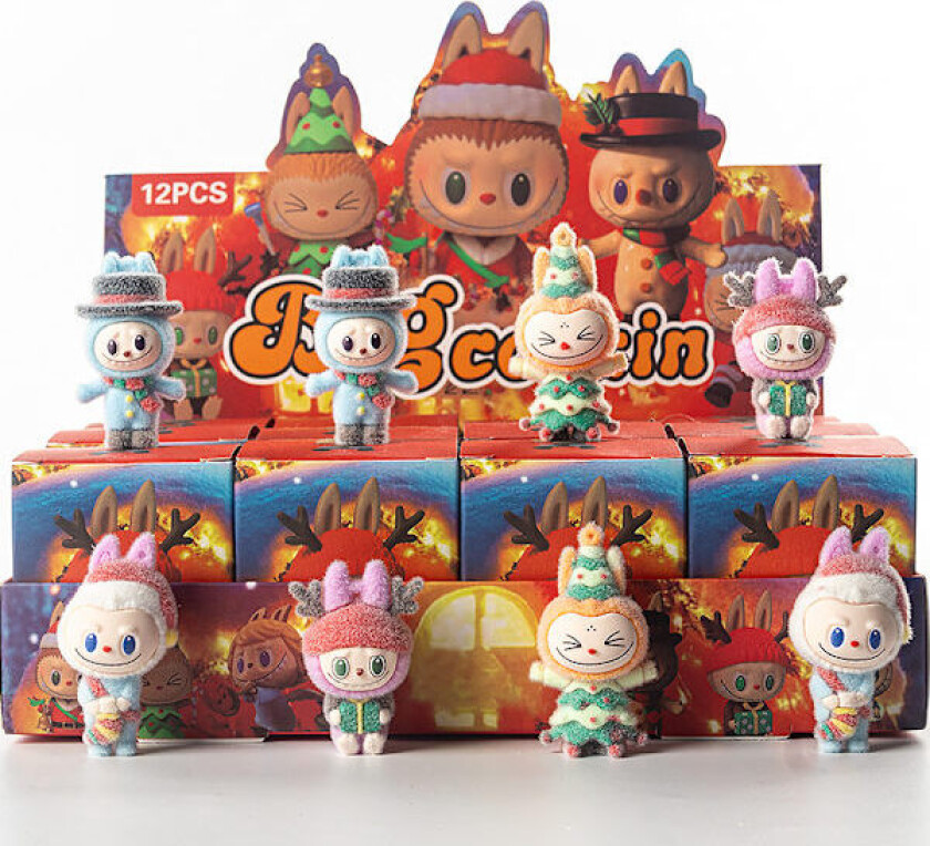 12-pakning Monster Adventskalender - Overraskelsesblindboks som inneholder uthulede juledekorasjoner, ornamenter og barnegaver