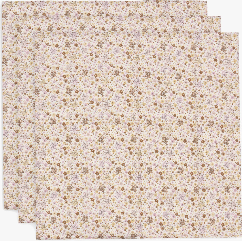 Musselinteppe 70x70 cm 3-Pakk, Flower Fairies - Gulpekluter & Babytepper - 100% Bomull