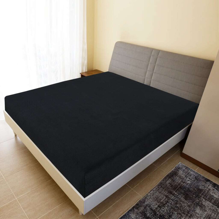 Jerseylaken 2 stk svart 100x200 cm bomull