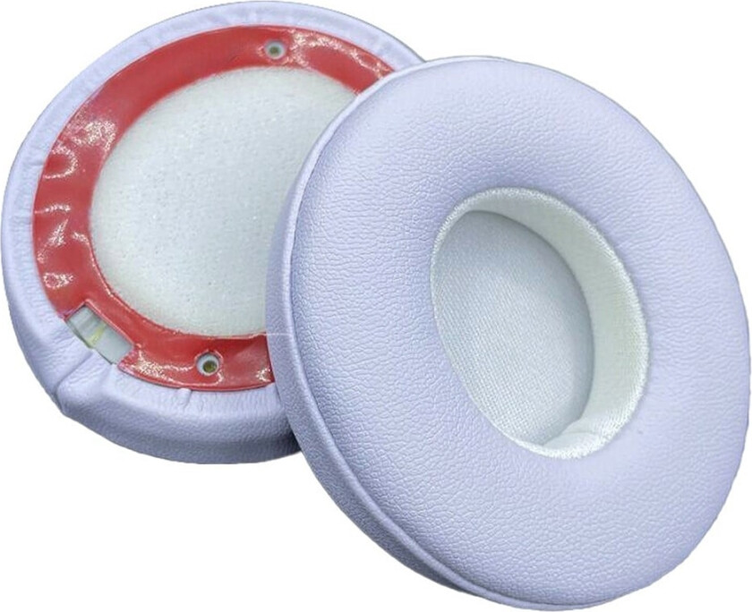 1 Pair Beats Solo3 / Solo2 Bluetooth Headphone Earpads Vegan Leather Earmuff Cushions - White