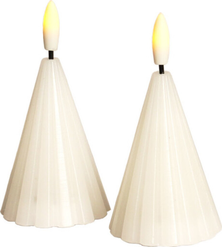 Laura LED blokklys, batteri, hvit, H8 cm, 2-pk