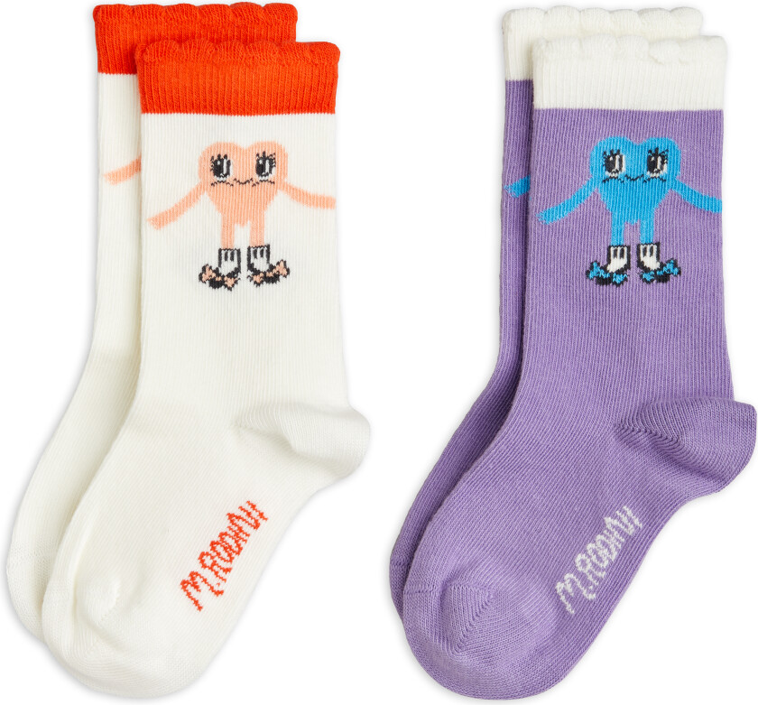 Heart In Shoes 2-pakning Sokker Multi Multi 32-35 EU Hvit 32-35 EU kvinne