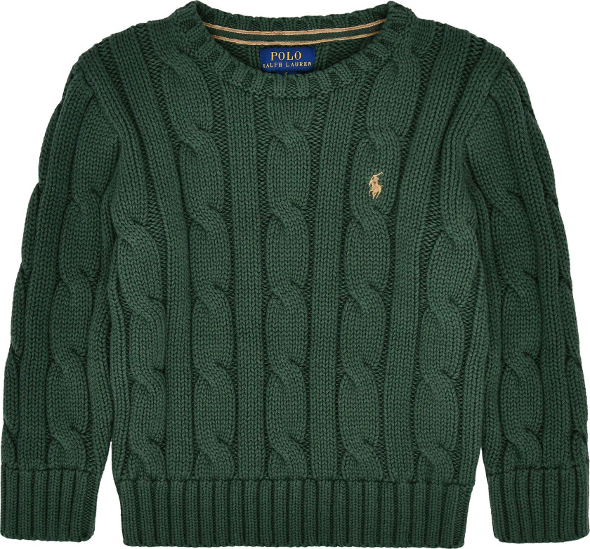 Kabelstrikket Genser Bottle Green Bottle Green 109-116cm Grønn 109-116 cm mann