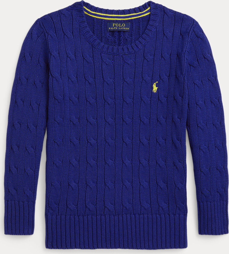 Kabelstrikket Genser Classic Azure Classic Azure 109-116cm Blå 109-116 cm mann