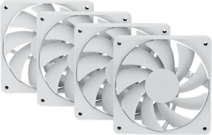 FA12 FAN (Snow White) - 4-pack - Kabinettvifte - 120mm - Hvit - 28 dBA