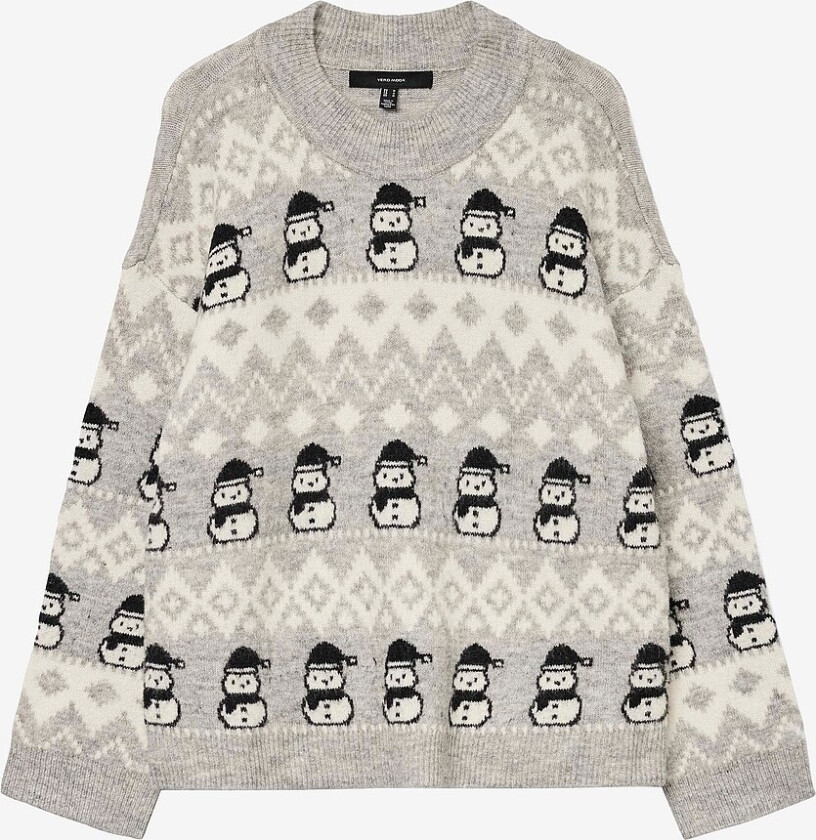 Genser vmFrostsnowman LS O-neck Pullover X - Grå