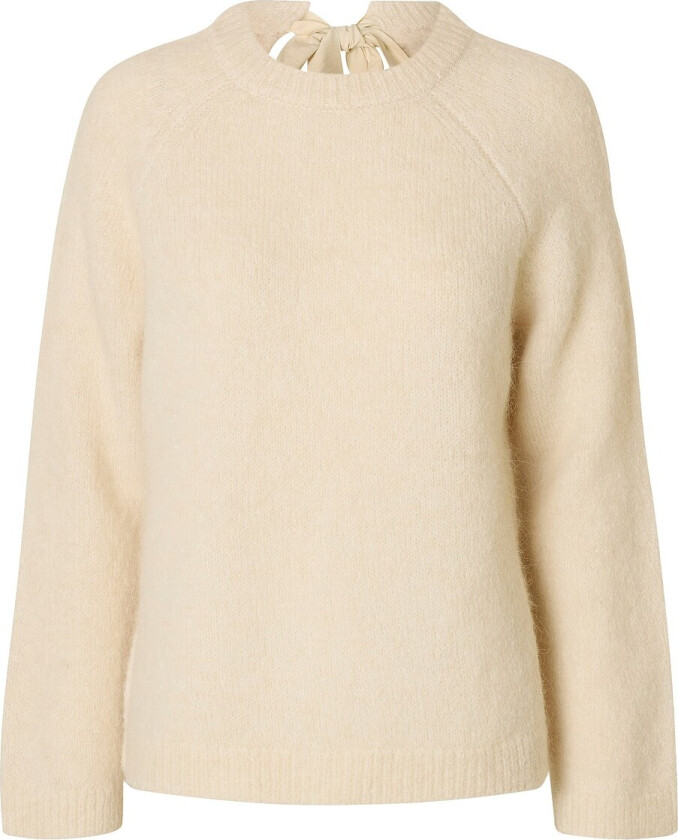 Pullover slfGabella LS Knit Bow O-neck - Grå